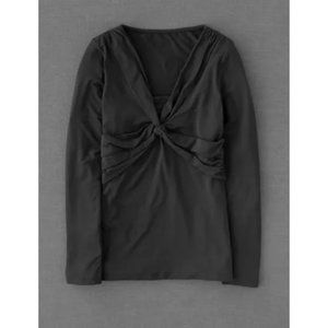 NWOT Boden Twist Front Long Sleeve WL610 Black Size UK 12 US 8